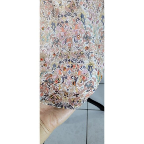 Zadig & Voltaire Rewel Mousseline  Mini Kaleido Floral Beaded Dress S - Picture 11 of 16